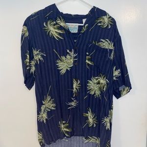Navy Hawaiian Button down shirt